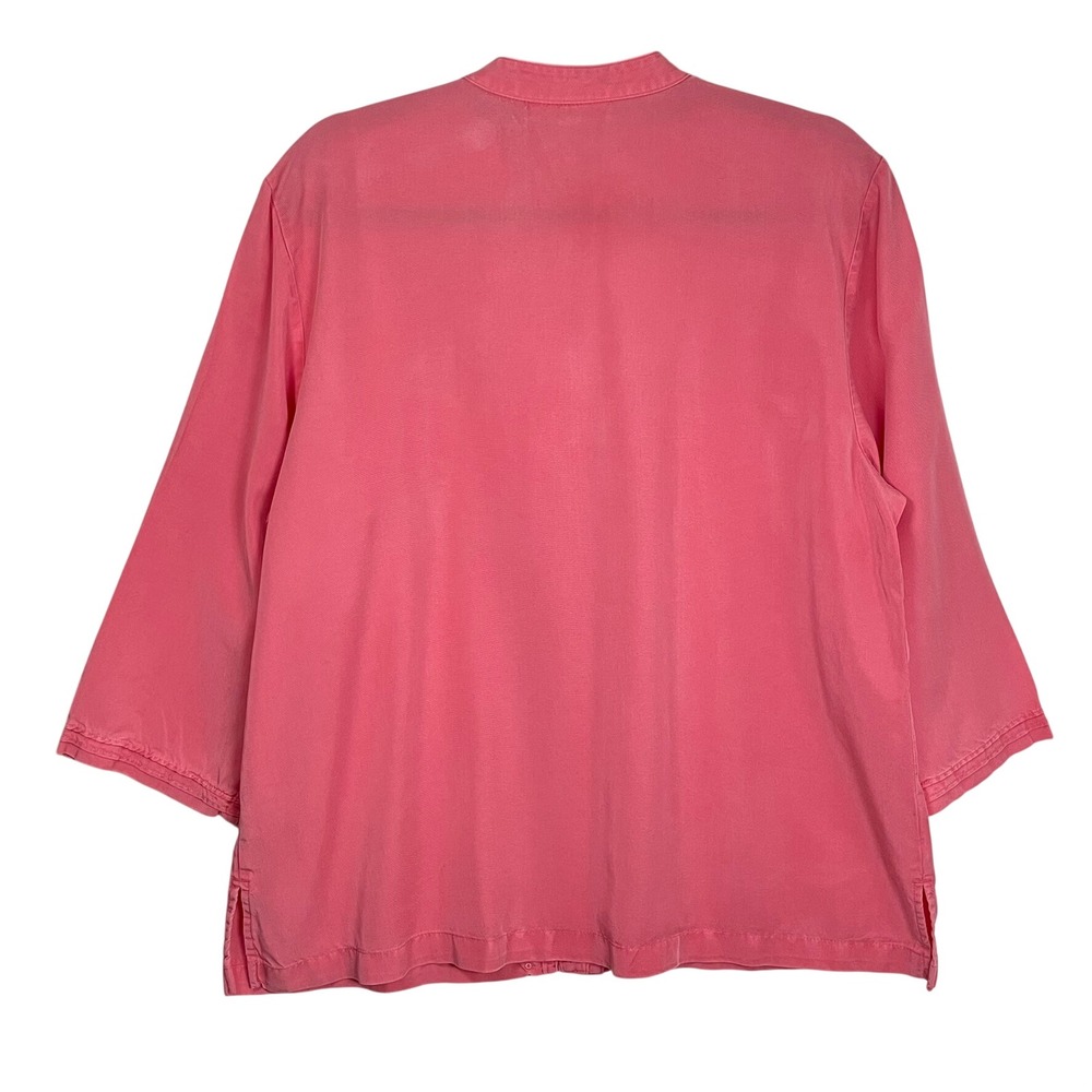 JM Collection Size 18 Rose Peony Pink Embroidered Tunic Blouse‎ Lyocell - Picture 2 of 13